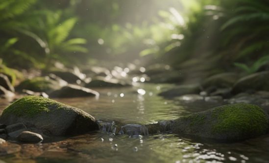 A calm woodland stream representing stress reduction, emotional overload, and finding balance through counselling.